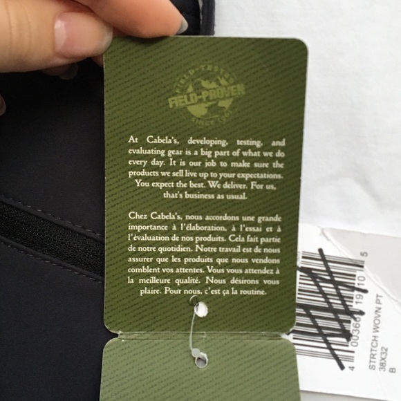 NWT 38 X 32 Cabela’s Men’s Stretch Woven Carbondale Pants Outerwear Outdoors - Picture 8 of 10